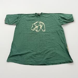 Vtg Pro Club Heavyweight Mens Green Lined Art Bear Short Sleeve T-Shirt 3XL USA